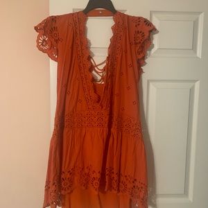 Free People eyelet dress with slip